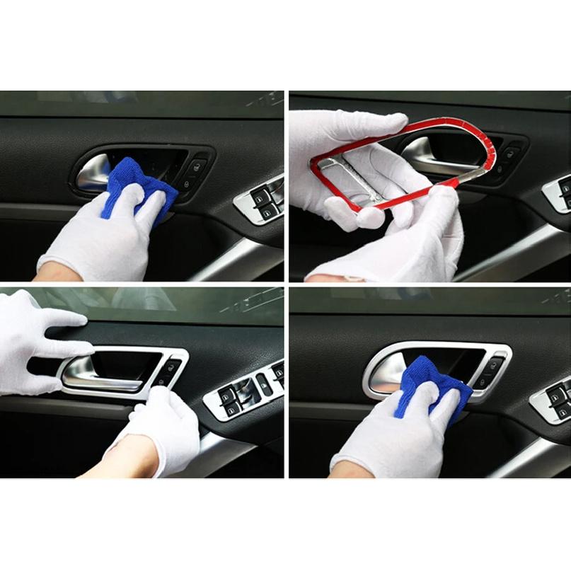 Car Styling ABS Chrome Interior INNER Door Handle Bowl Frame Cover Trim For Volkswagen VW Tiguan 2010 2011 2012 2013 2014 2015