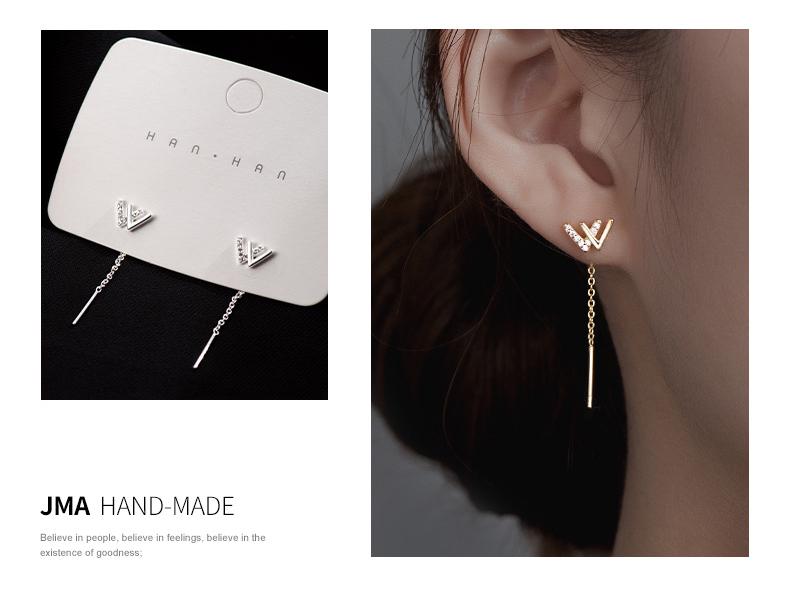Boucles d'oreilles Banyan Tree Argent S925 'W' pour femmes - Design de niche élégant Tendance 2022