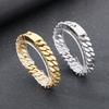12mm Punk Gold Color CZ Zircon Curb Cuban Chain Bracelet Men Women Hiphop Retro Stainless Steel Charm Biker Bike Bangle Jewelry