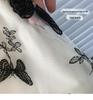 Elegant Black Butterfly Embroidered Canvas Bag - Large Capacity, Versatile Shoulder Bag for Women