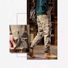 Men's Retro Skinny Cotton Overalls - Spring/Autumn, Wear-Resistant, Multi-Pocket Casual Pants