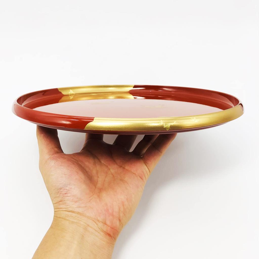 Maeju Lacquerware Tray, Vermilion, 27cm, 4M-133