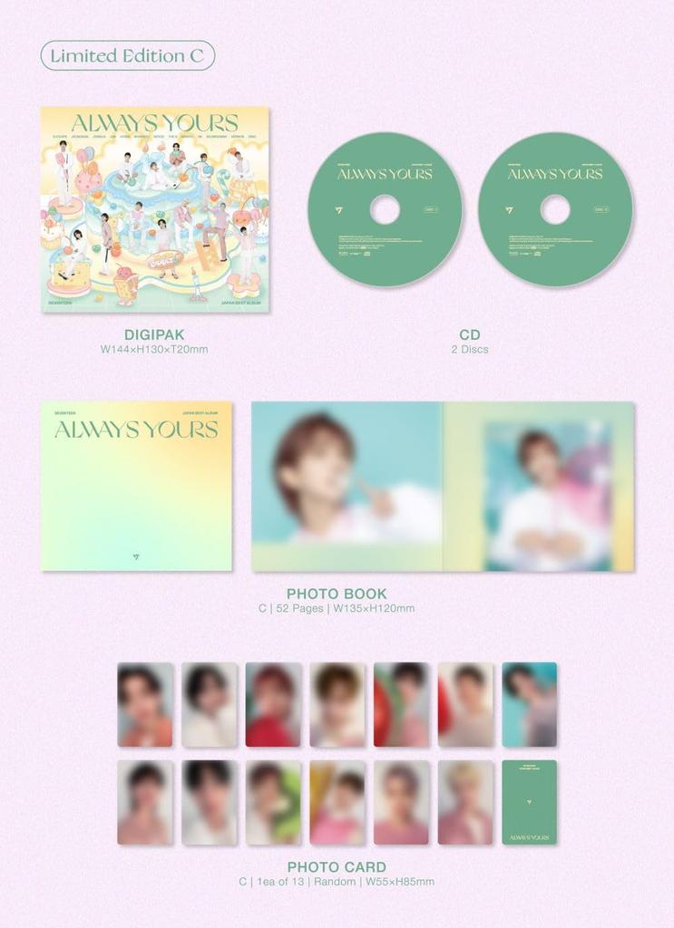 SEVENTEEN JAPAN BEST ALBUM Press Limited Edition Book "ALWAYS YOURS" (First C) (2-Disc Set) (Photo Included)