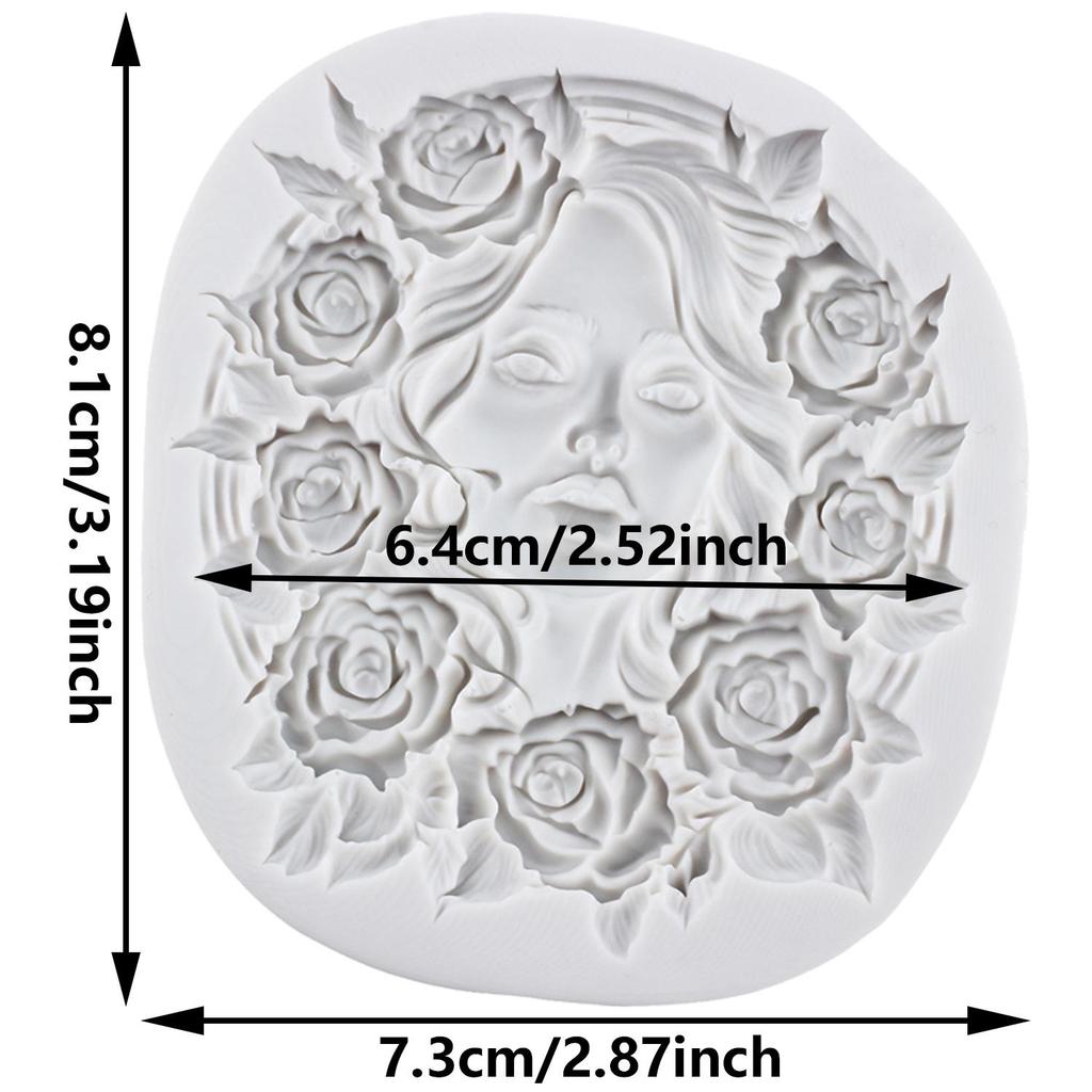 Goddess Silicone Molds Flower Goddess Fondant Mold Cake Decorating Tools Cupcake Topper Chocolate Candy Craft Gum Paste Polymer Clay
