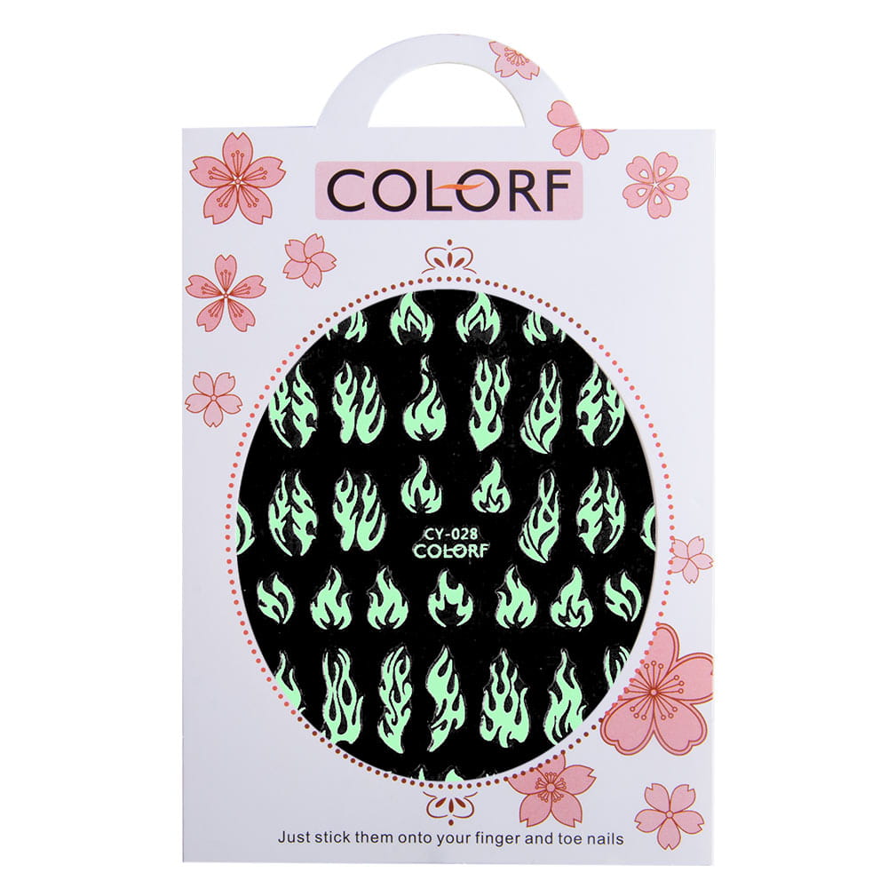 Nail Stickers Thin Self-adhesive UV Glowing Colorf CY-028