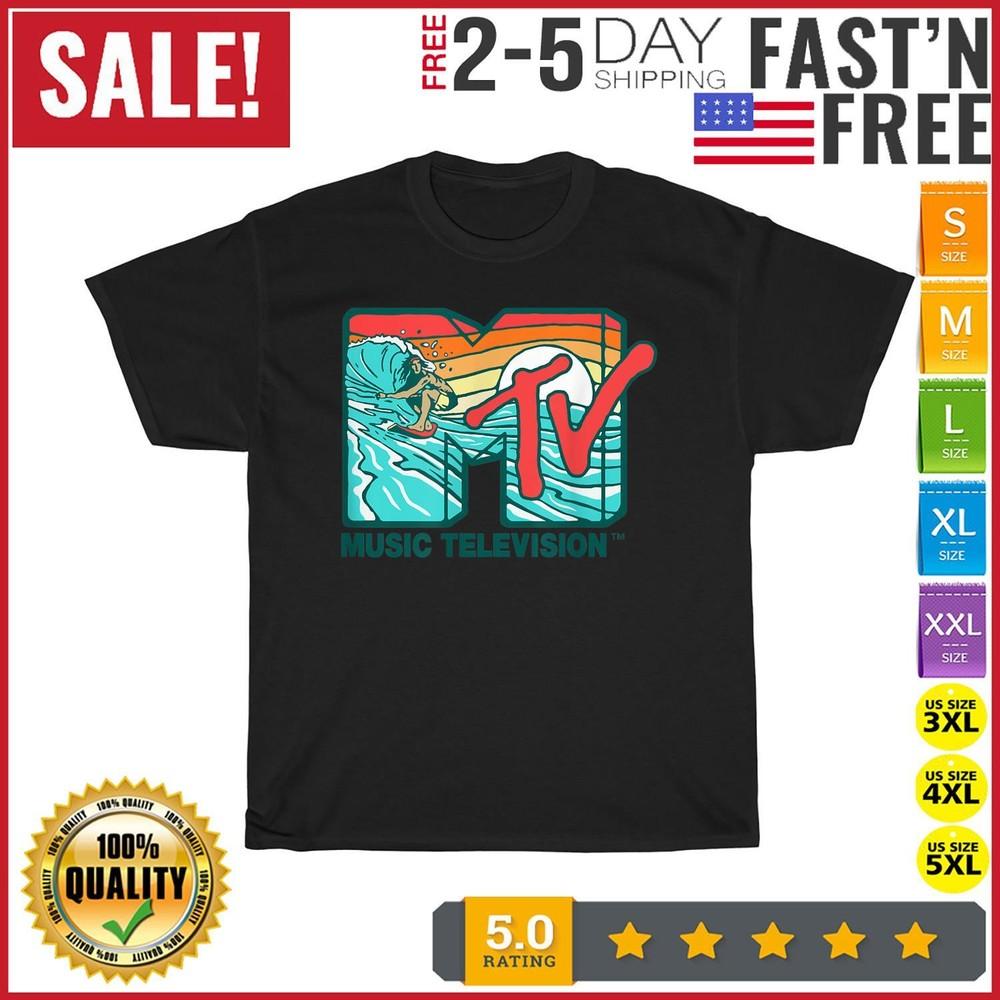

MTV Catch a Wave MTV Surfer Logo Retro Graphic Vintage T Shirt Men Women Kid NEW L