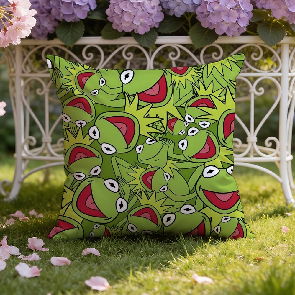 Funny K-Kermit the Frog Cushion Cover Home & Car Dual-Scene Pillow Cover: Reversible for Premium Comfort