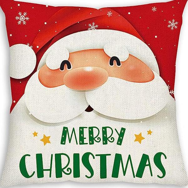 Christmas Snowman Bell Pillowcase Living Room Bedroom Bed Backrest Cushion Home Festive Atmosphere Decoration Backrest