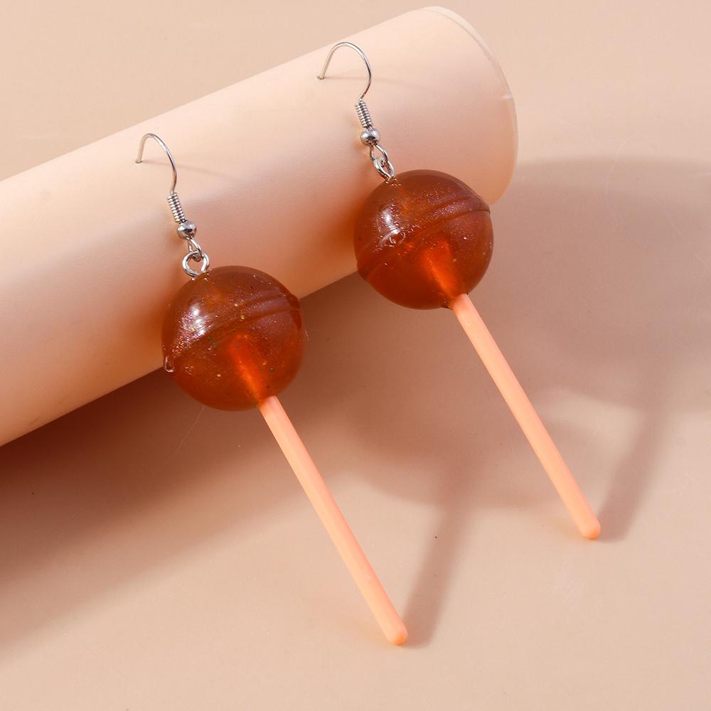 Cute Resin Sweet Lollipop Drop Earrings for Women Simulation Food Candy Dangle Earrings Girls Party Jewelry Gifts