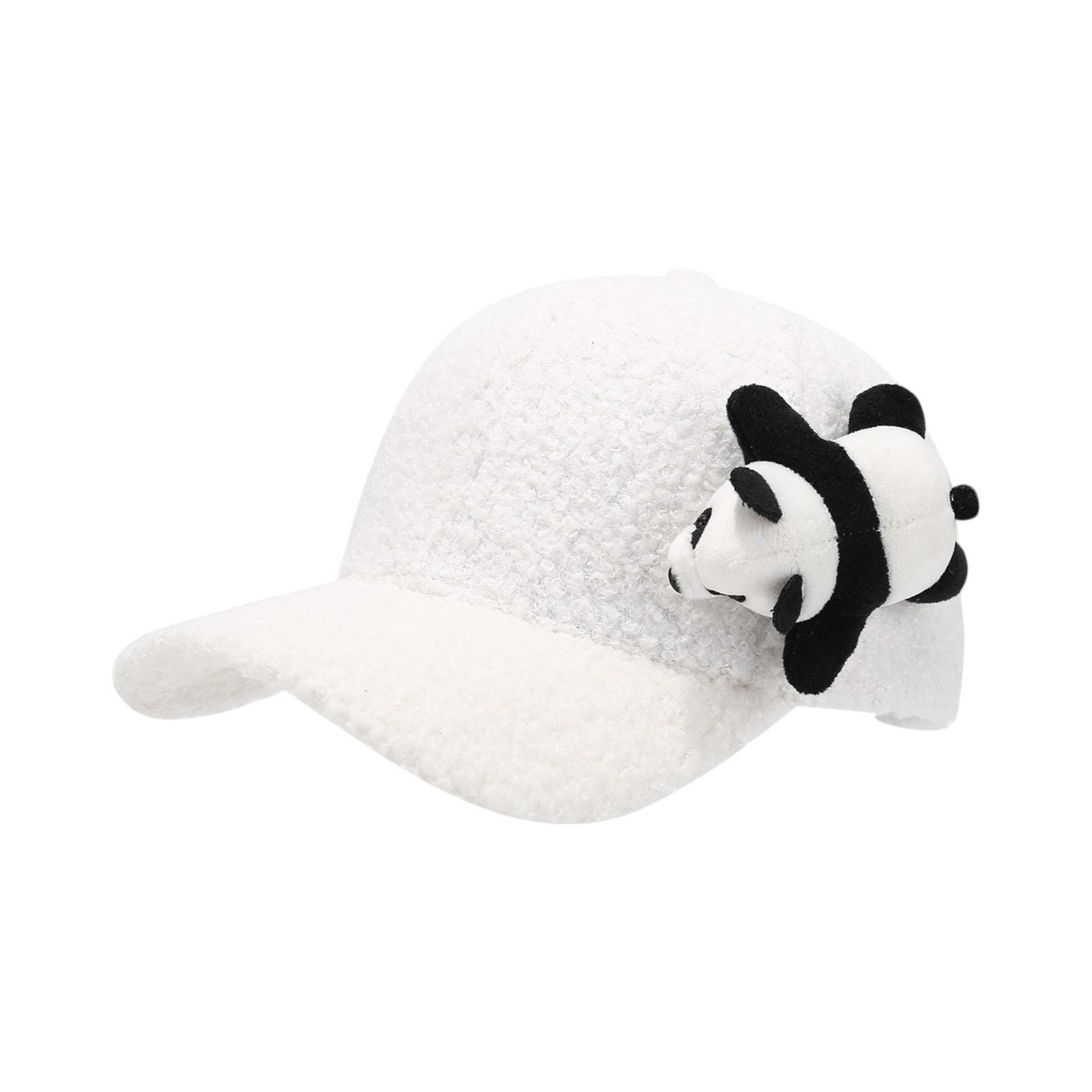 

Мягкая теплая бейсболка из плюша для отдыха на природе с рисунком из мультфильма One Size белый