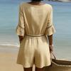 Short Rompers For Women Deep V Neck Sleeveless Jumpsuit Loose Fit Work Overalls Dressy Casual Summer Jumpsuits