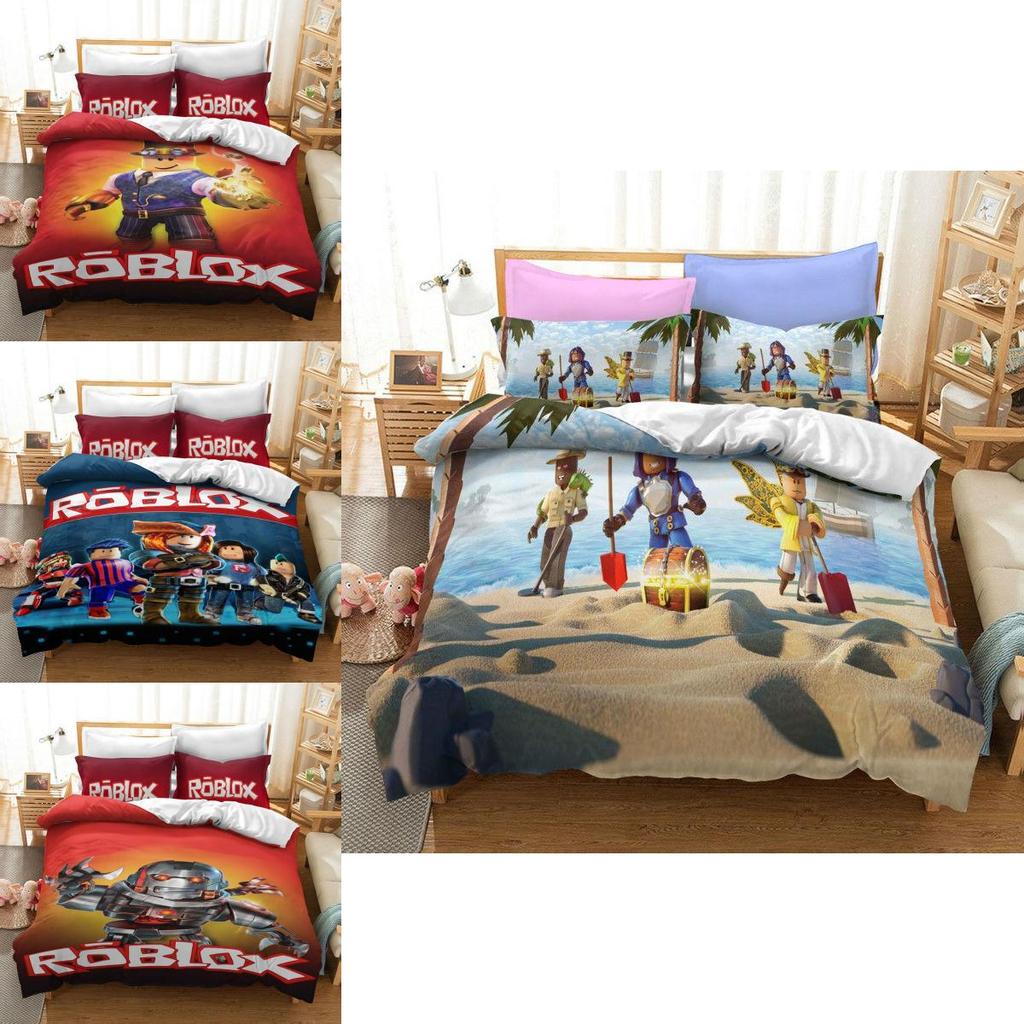 Luxurious 3d Printed Roblox Game Bedding Set With Soft Duvet Cover And Pillow Shams