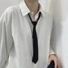 Unisex Black Simple Clip on Tie Security Tie Uniform Shirt Suit Neckties Steward Matte Lazy Neck Ties Men Women Students