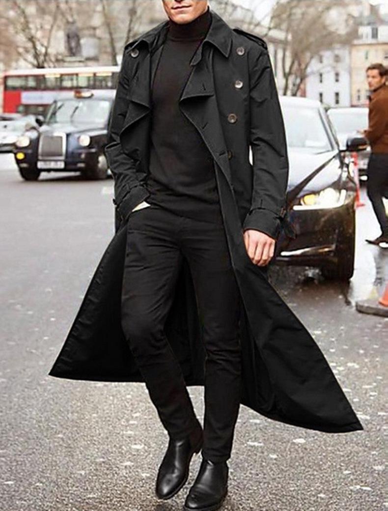 2026 Men s Mid-length Trench Coat - European & American Style, Long Coat, Popular Seller S