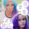 6pc Purple Tattoos Stickers Anime Cosplay Stage Performance Makeup Face Stickers