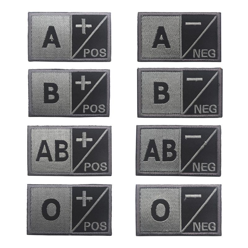 Sea Customer 8X5CM Tactical Helmet Blood Type Morale Patch - Embroidered Fabric Badge for Outdoor Backpacks.