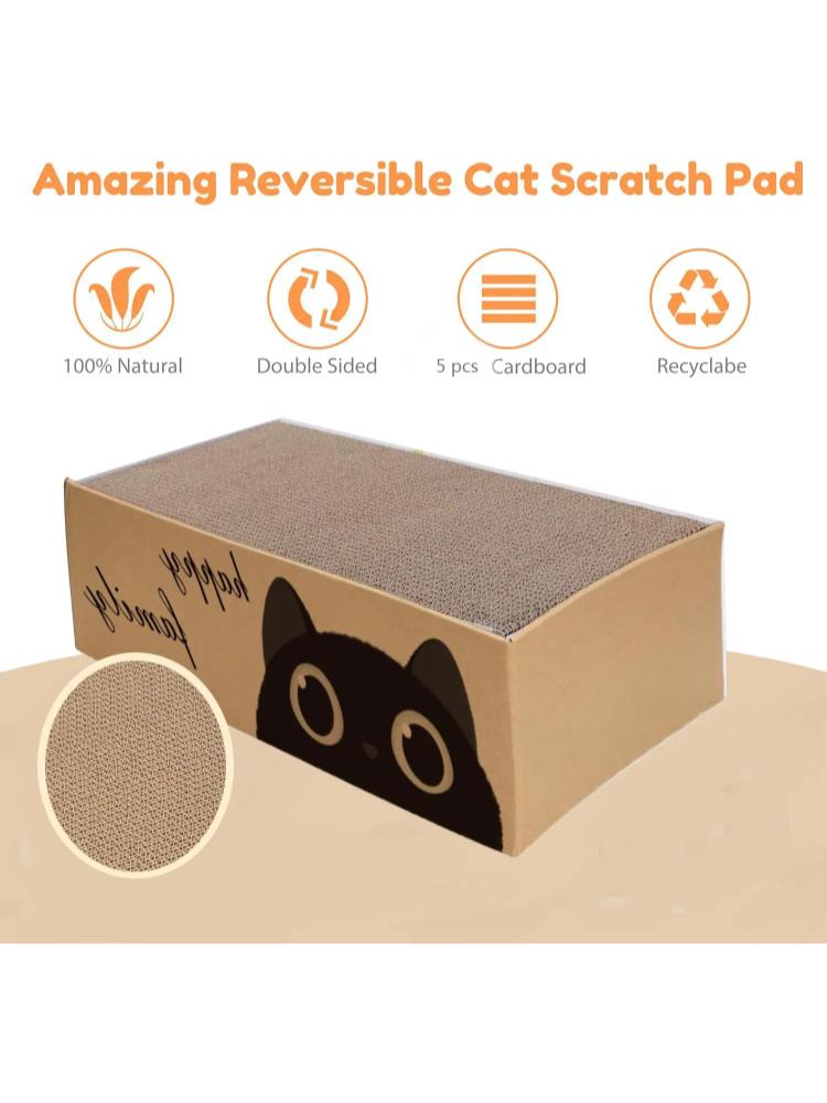 Durable Cardboard Cat Scratching Pad with Cat Bed Combo Non-Shedding All-Season Pet Bed Toy for Cats, Essential Pet Supplies
