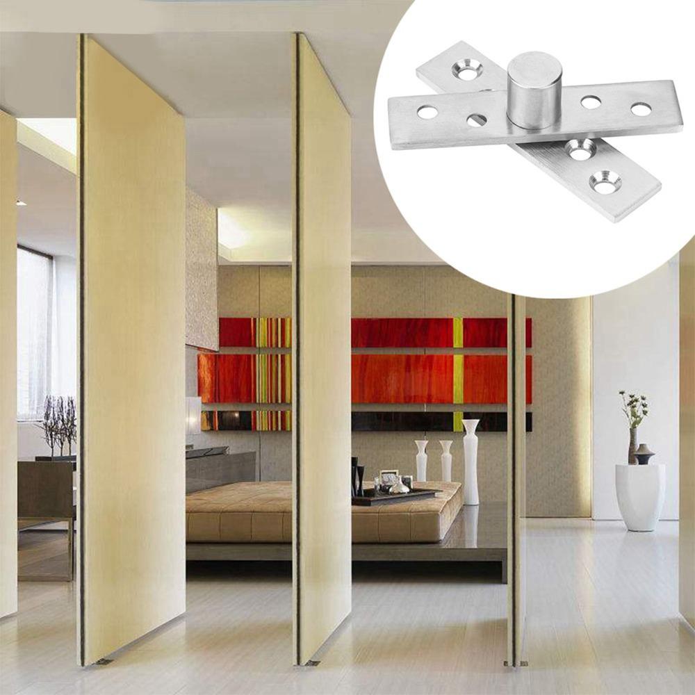 2pcs Silver Pivot Hinge Stainless Steel Concealing Hinge Rotating Rotating Door Hinge Door Hinges