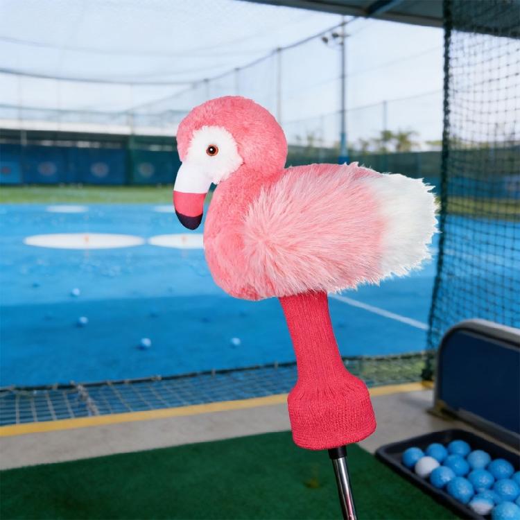Golf Club Head Cover Pink Flamingo Shape PU Texture Golf Putter Case Suitable for Simple Setup and Head Safety Assurance
