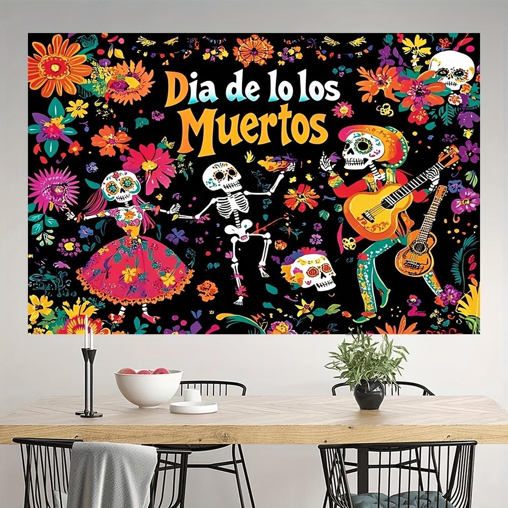 1 Piece, Day of the Dead Decoration, Polyester Fabric, Day of the Dead Background Banner, Skull Background Banner