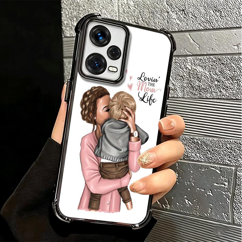 Baby Mom Girls Plating Phone Case For Xiaomi Redmi Note 14 15 Pro Plus 13 12 11 11S 11T 10 9S 9 5G Anti-Fall Airabag Cover