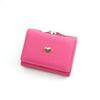 Candy Color Fashion Women Coin Purse Leather Solid Color Vintage Short Wallet Heart Hasp Ladies Girls Card Holder Clutch Bag