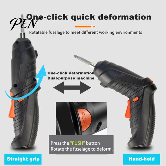 Ergonomic Power Drill Rechargeable Electric Screwdriver Set, Adjustable Torque And Grip Screwdriver, Dual-Purpose Compact Cordless Kit for Home