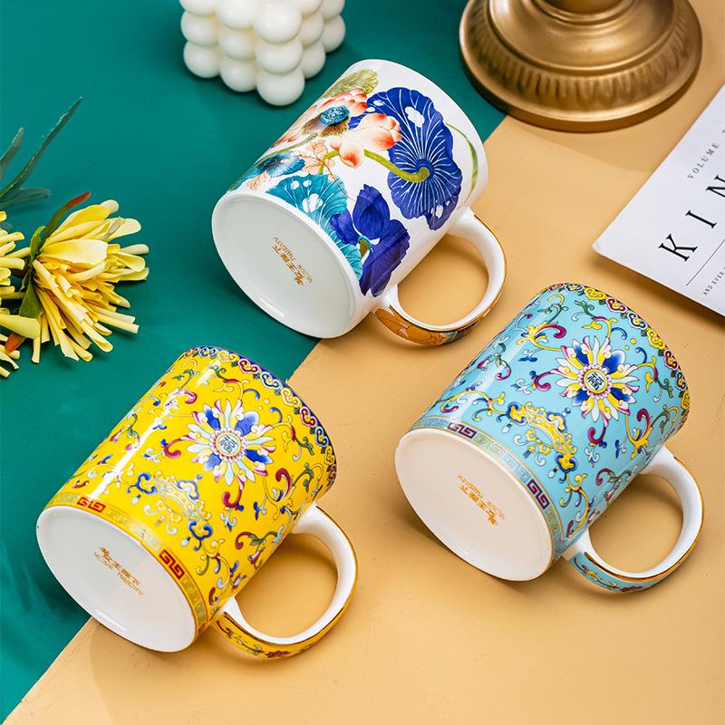 Kreativní Osobnost Obkreslování Zlatý Šálek Kostní Porcelán Hrnček Keramický Pohár na Vodu Domácí Kancelář Šálek na Kávu Odpolední Čaj Čajový Šálek