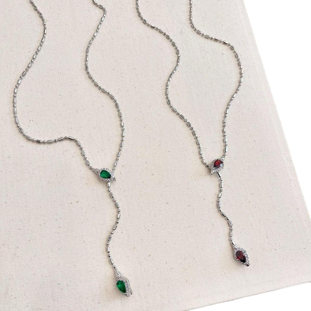 Emerald Green Snake Necklace for Women - Stylish, Sweet & Versatile High-End Clavicle Chain