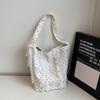 Sweet and Western Canvas Bag for Women Bucket Bag New Summer Style Wave Point Tote Large Capacity Versatile Single Shoulder