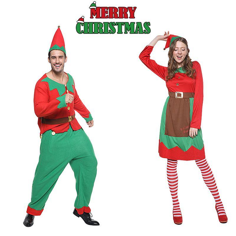 Christmas Elf Cosplay Costume Couple Outfits High Quality Polyester S/m/l