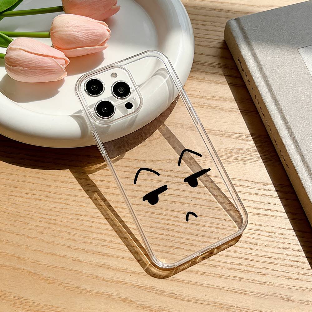 Simple expression print Phone Case For iPhone 17 16 15 14 13 12 11 Mini Pro Max Plus Transparent Cover