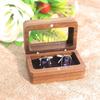 Rectangular Black Walnut Cufflinks Box Double Slot Jewelry Ring Holder Wooden Ring Box  Couples