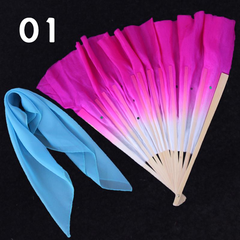 1 шт. Танцевальный веер с шелковым шарфом Аньхойский фонарь с цветком и барабаном Шаньдун Цзяочжоу Танец Янко Танцевальный веер 8 дюймов Градиентный цвет Танцевальный реквизит