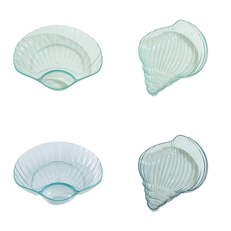 Multi-purpose Plastic Plates Transparent Conch Shell Shape Dish Fruit Plate, Cake Plate Snack Plate Dried Fruit Storage Plate