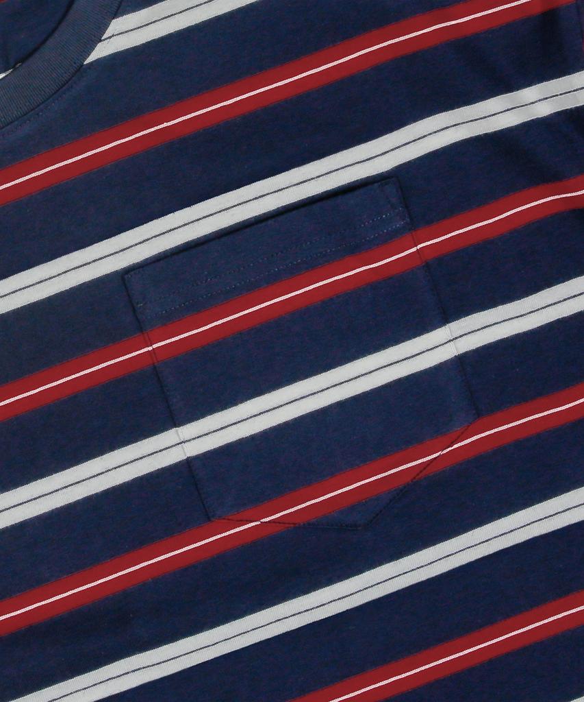 Gluck Gt141 Multi-Stripe Pocket T-Shirt (Navy)