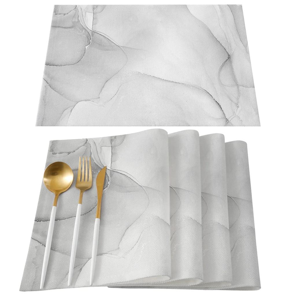 1PC Table Mats White Black Marble Natural Printed Table  Kitchen Accessories Home Party Decorative Placemats