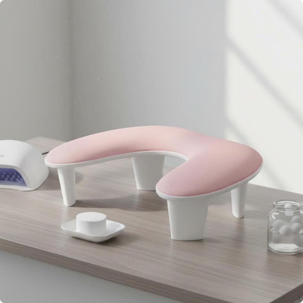 Curved Nail Arm Rest Ergonomic Design Manicure Hand Ease to Clean Cushion for