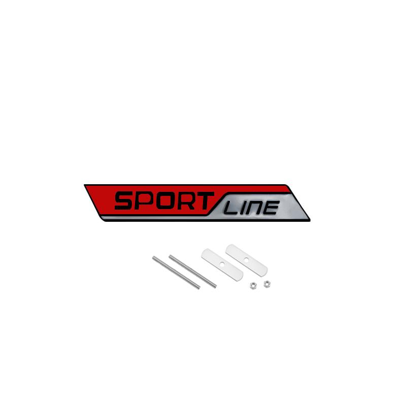 JBIW9 Metal Sport Line Grille Sticker Car Rear Trunk Body Emblem Badge for Skoda Yeti Octavia Superb Fabia Kamiq Karoq Kodiaq Rapid