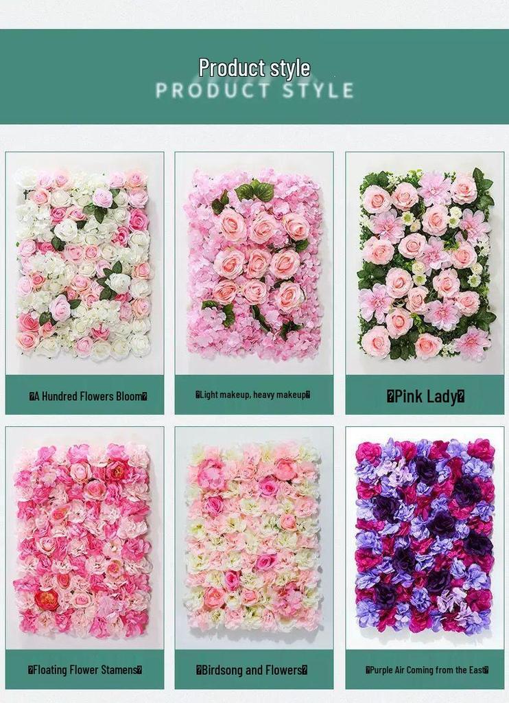 Qixi Festival Rose Flower Wall: Simulated Floral Background for Photography, Indoor Decor, and Wedding Celebrations