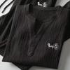 2024 Men's Chinese Style Embroidered Summer Sports Suit, V-Neck, Slim Casual Two-Piece