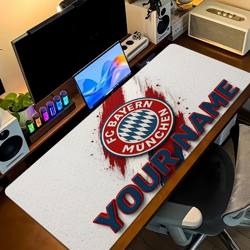 Tappetino Mouse Personalizzato Bayern Monaco FC Grande Cuscino per Tavolo da Gioco Antiscivolo Laptop Tablet Mousepad Grande Tappetino XXL Mini PC Tappetino da Gioco Con Bordo Lock_XIA