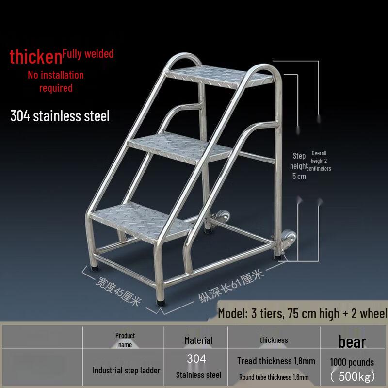 304 Stainless Steel Multi-purpose Step Stool & Ladder