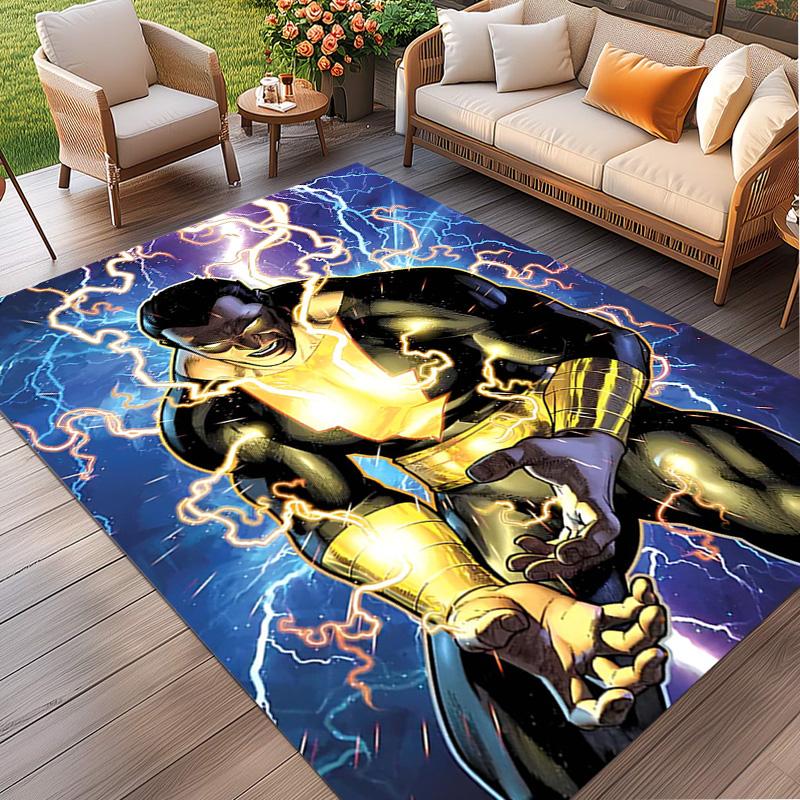 Black Adam Print Rug, Washable Floor Carpet, For Entryway Dorm Laundry Room Office Study, Home Decor Birthday Christmas Gift