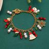 Fashion Christmas Elk Socks Snowman Christmas Tree Pendant Bracelet
