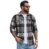 Herren Flanellhemden Lässig Button-Down Karomuster Hemdjacke Langarmhemden mit Taschen Normale Passform Arbeitshemd Outfit für Männer
