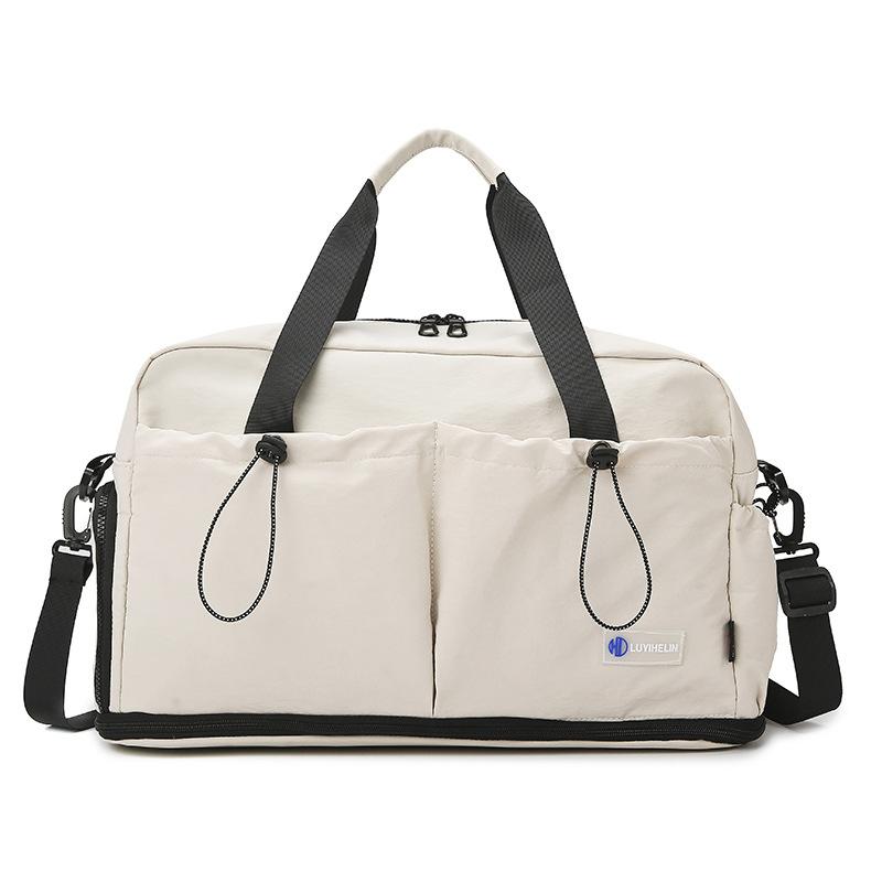 Dry and wet separation fitness bag, male and female couples short business trip travel bag, expandable simple casual storage duffel bag