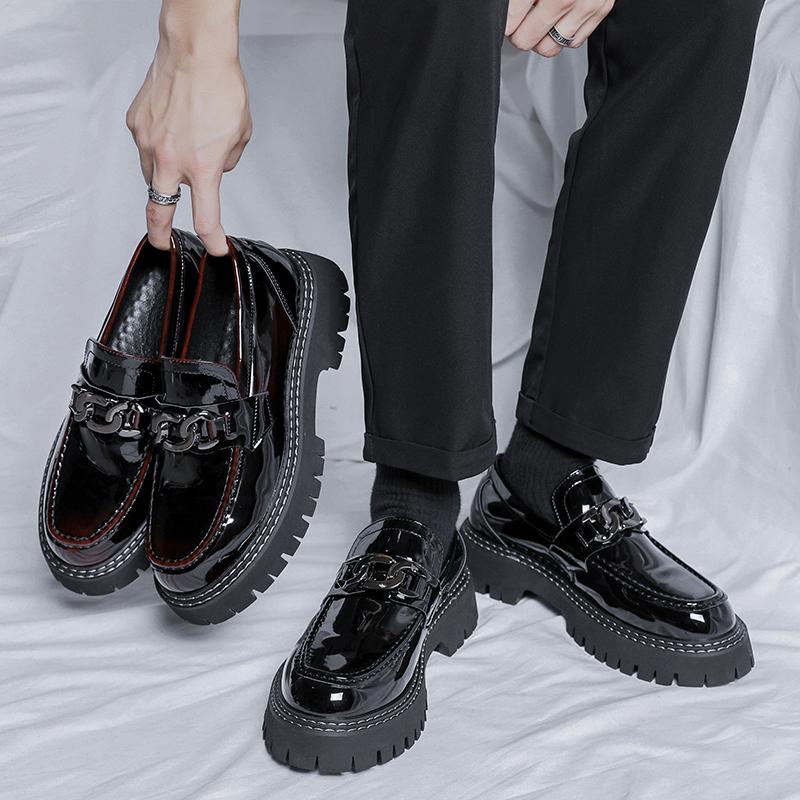 Fashion High quality thick soled shoes Male Casual Men Shoes Comfortable Formal Loafer Business Office Formal Dress Shoes 38-44
