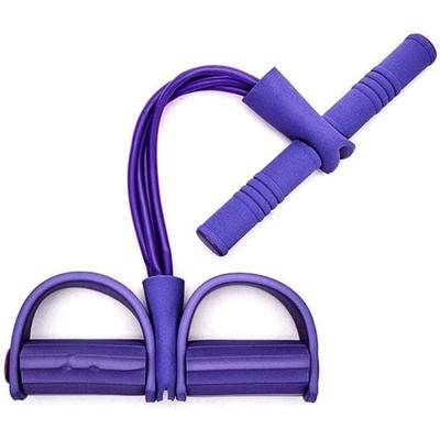 Multifunkční napínací lano Fitness pedálové tréninkové lano Vázací lano 4 trubice Posilovač nohou Tahací lano, Přenosné domácí posilovací zařízení pro fitness hubnutí