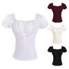 2025 Summer Women's One-Shoulder Solid Color Short Sleeve Top